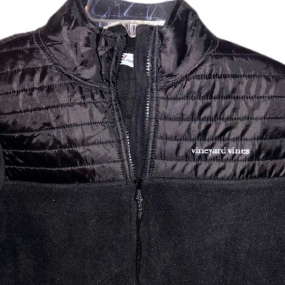 Vineyard Vines Full Zip 1/2 Quilted Fleece - Black - S - Picture 4 of 8